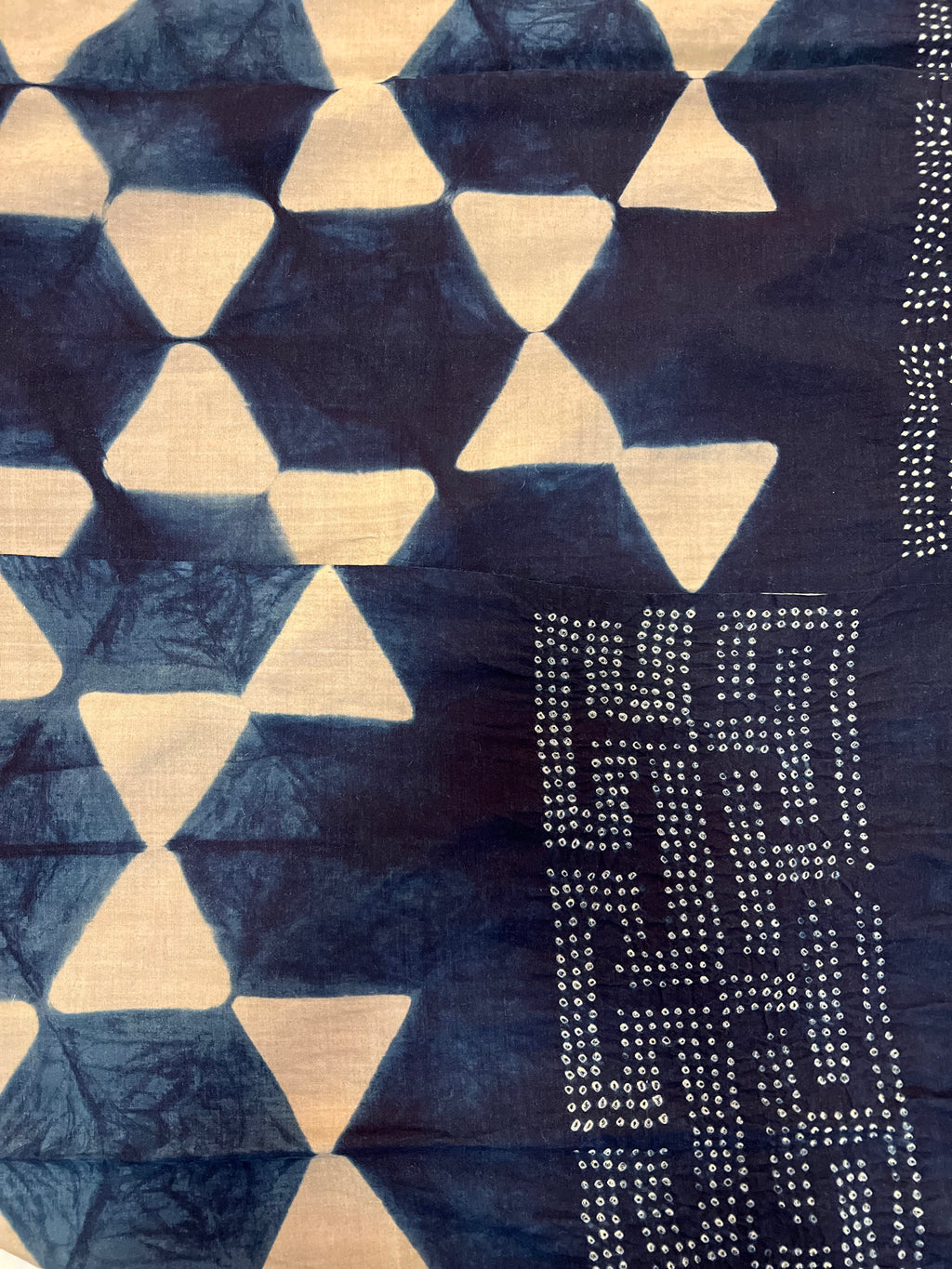 Clamp-dye & Bandhani Indigo Stole