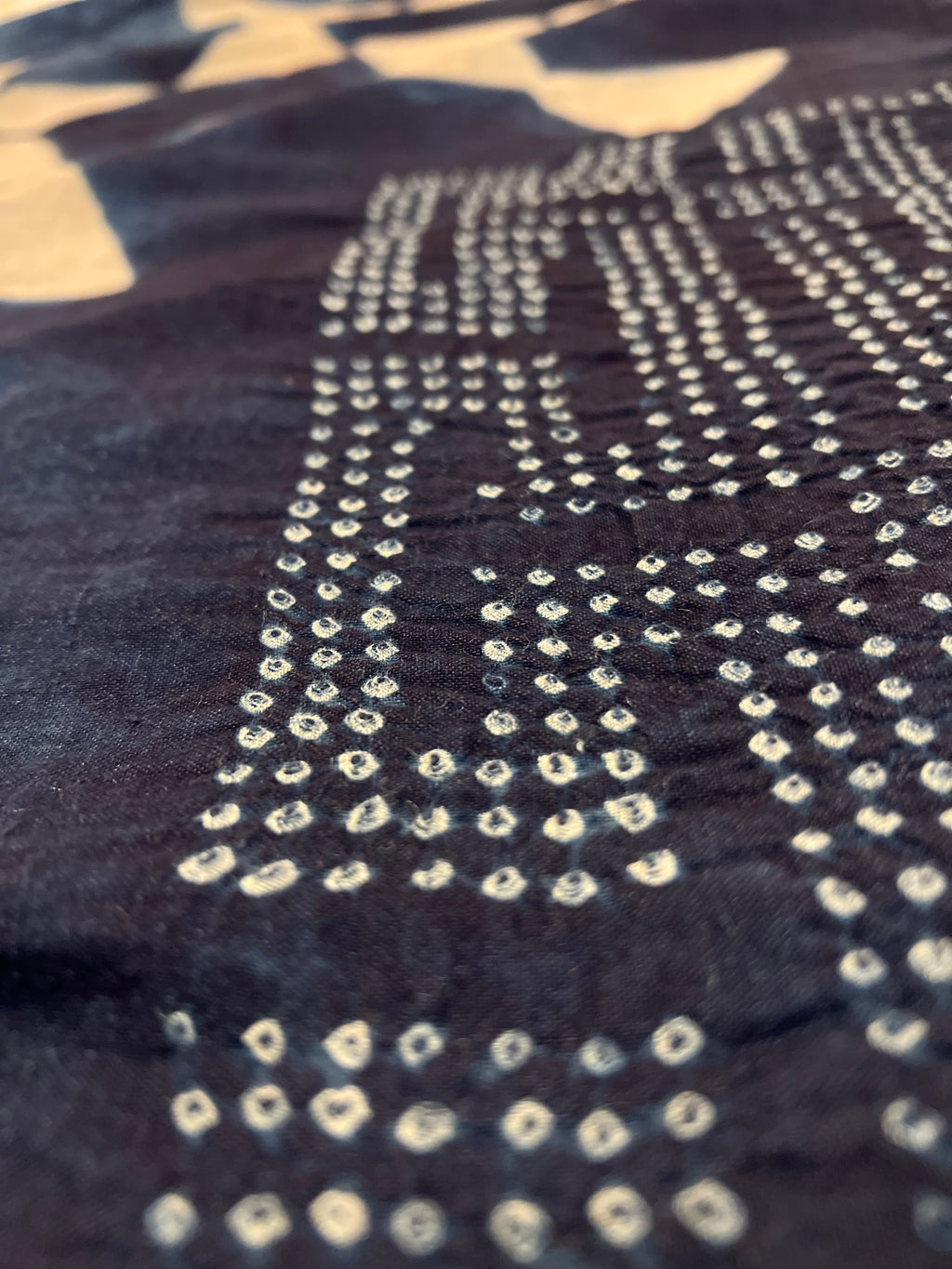 Clamp-dye & Bandhani Indigo Stole